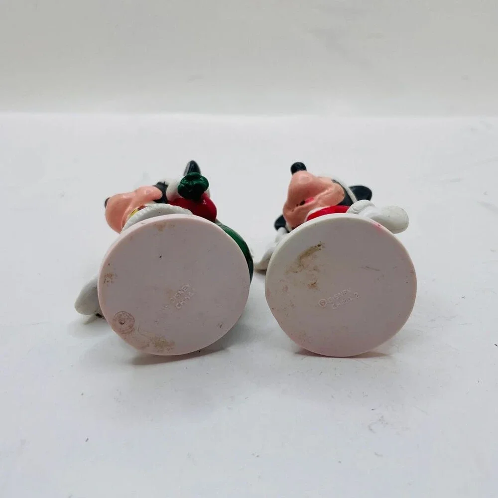 Disney Mickey & Minnie Santa Christmas Plastic Figurines - Set of 2